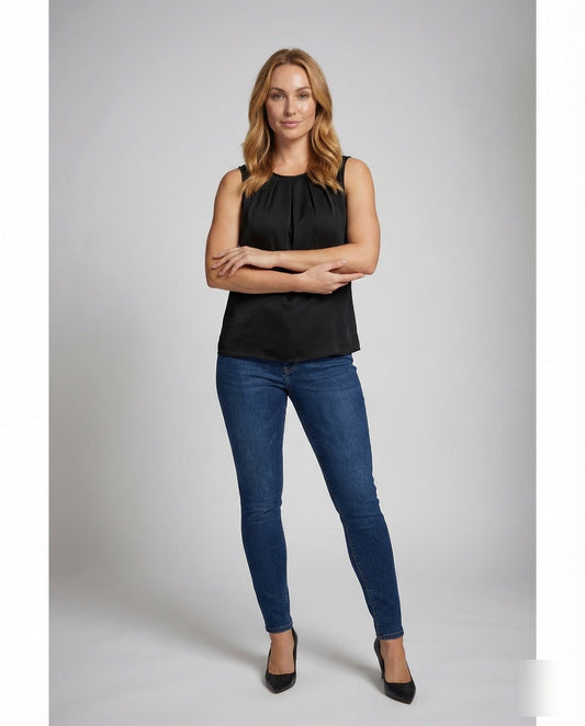 Blusa Donna in Raso Senza Maniche - Brentozzi