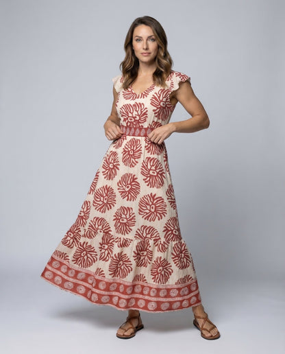 Abito Maxi Donna Stile Boho a Balze - Brentozzi