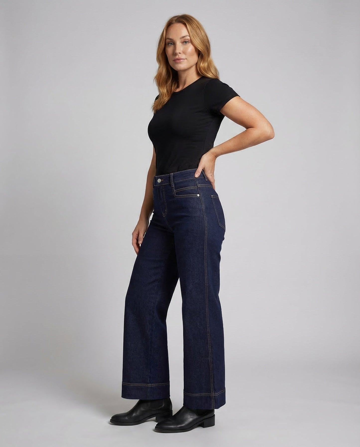 Jeans Culotte Donna Vita Alta Ampia - Brentozzi