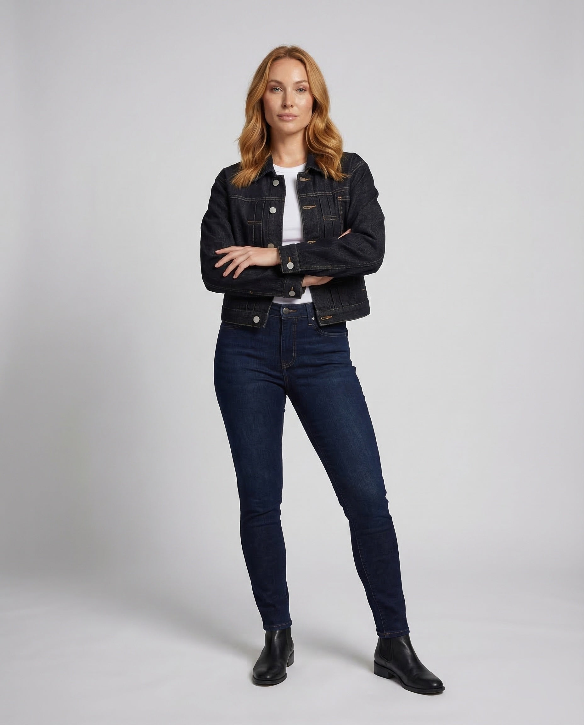 Giacca Jeans Donna Cropped Manica a Palloncino - Brentozzi
