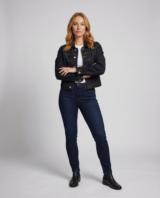 Giacca Jeans Donna Cropped Manica a Palloncino - Brentozzi