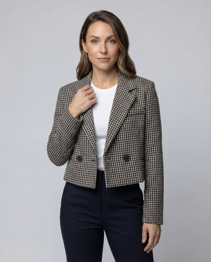 Blazer Donna Corto Fantasia Pied de Poule - Brentozzi