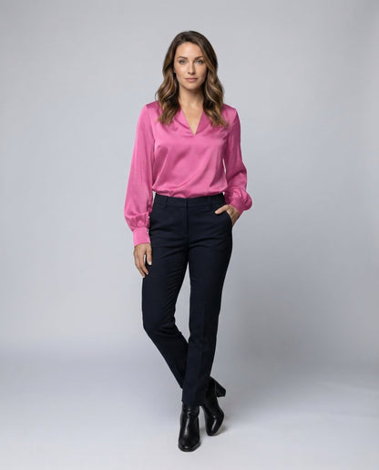 Blusa Donna Seta Scollo a V - Brentozzi