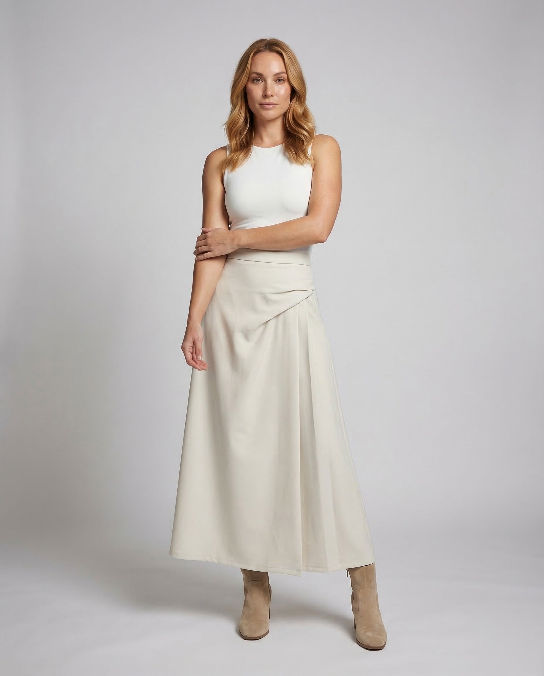 Gonna Lunga Donna Linea A Drappeggiata - Brentozzi