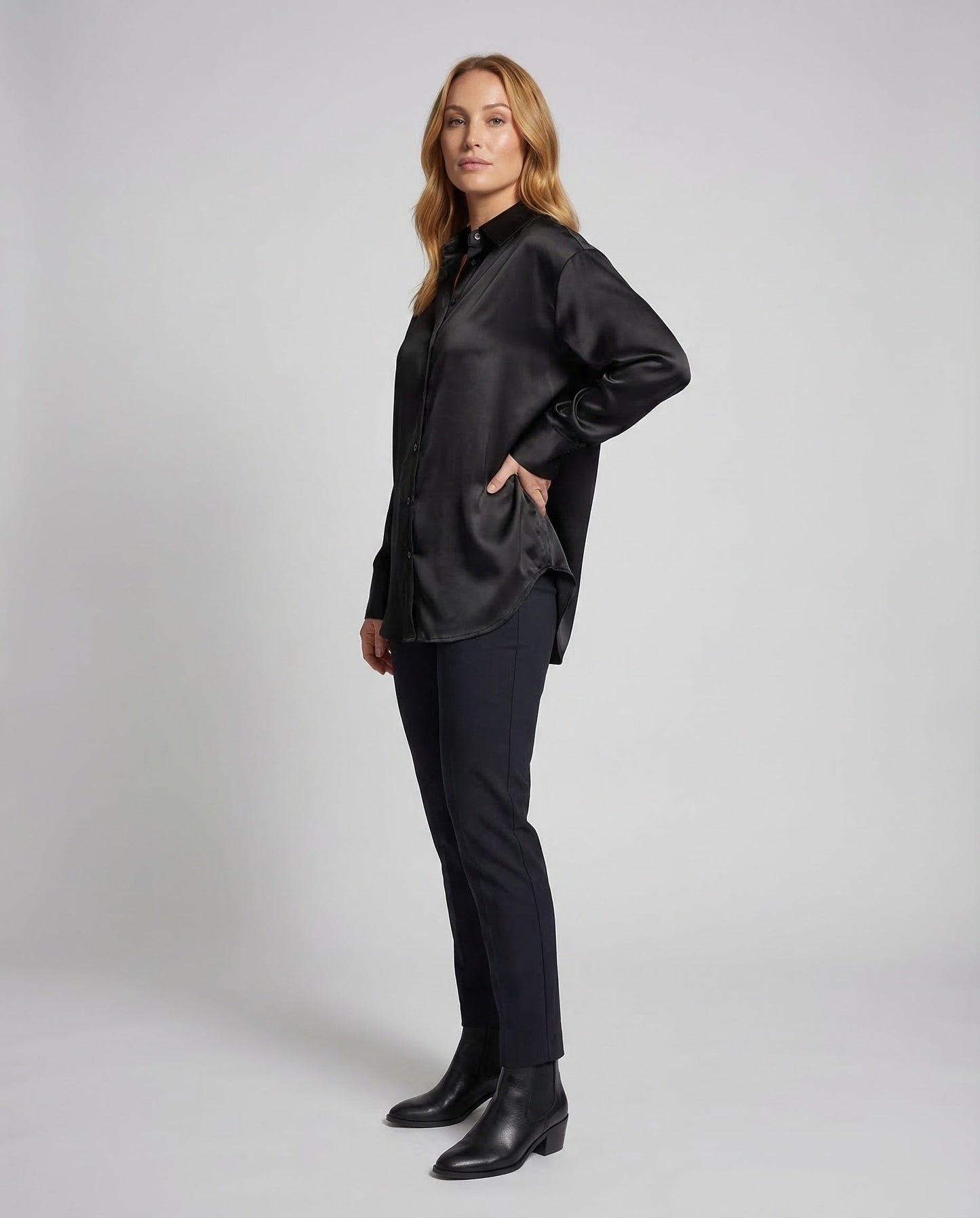 Camicia Donna in Satin Vestibilità Oversize - Brentozzi