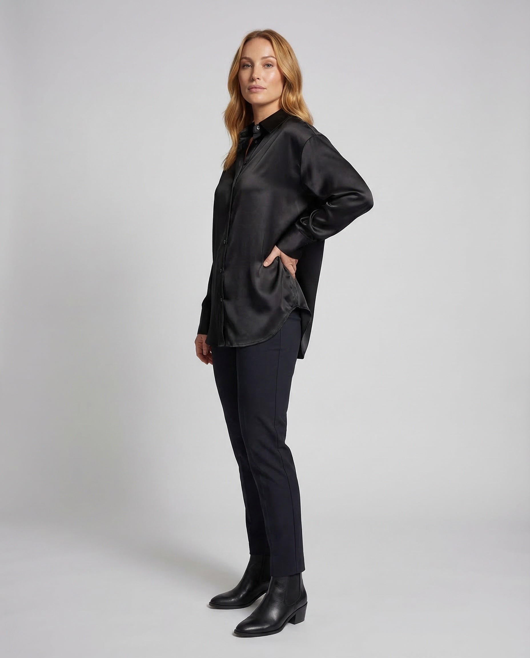 Camicia Donna in Satin Vestibilità Oversize - Brentozzi