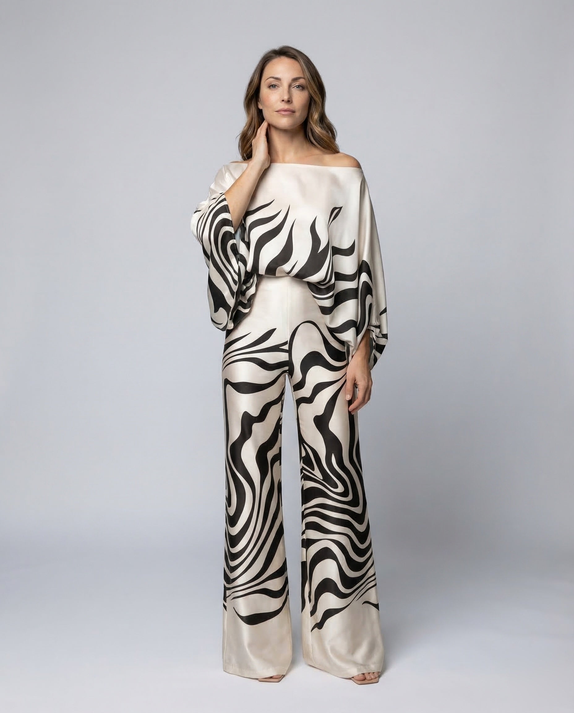 Completo Donna in Raso Pantaloni a Zampa - Brentozzi