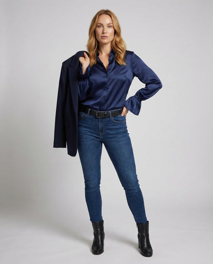 Camicia Donna in Satin Stile Elegante - Brentozzi