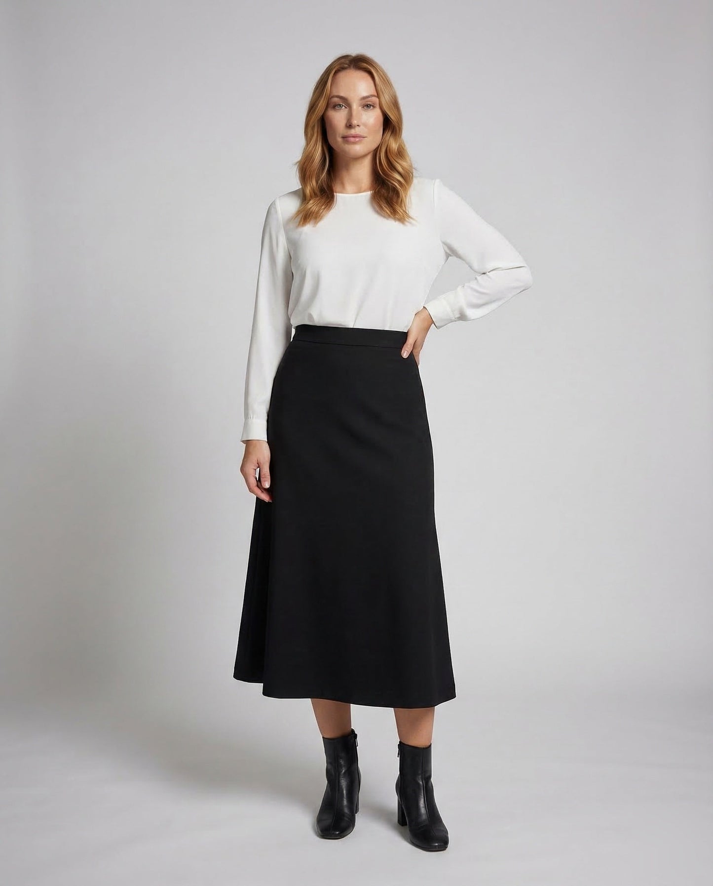 Gonna Midi Donna in Crepe Taglio A - Brentozzi