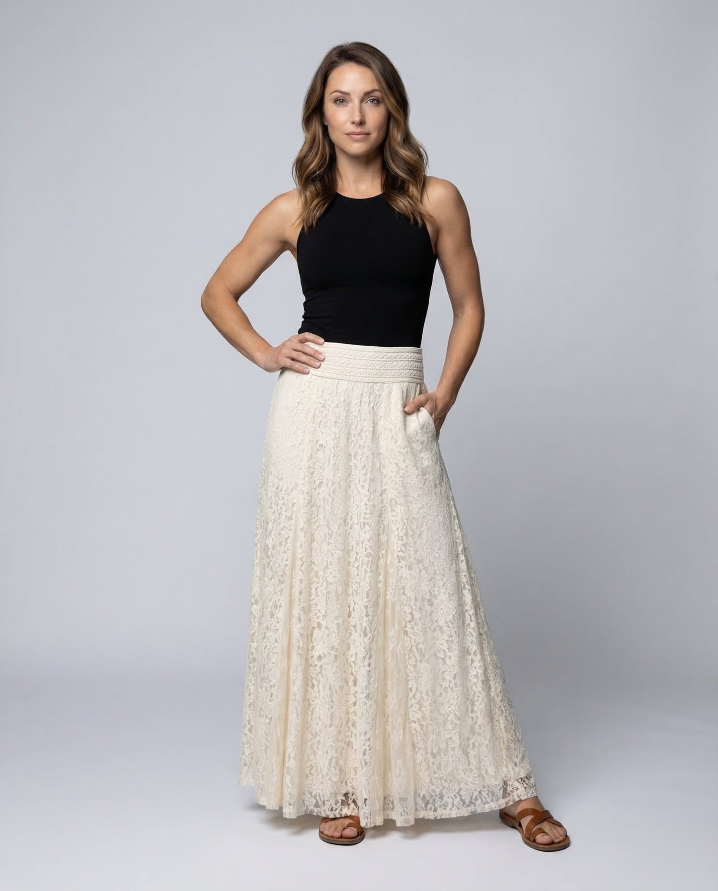 Gonna Lunga Donna in Pizzo Elegante - Brentozzi