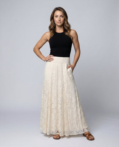 Gonna Lunga Donna in Pizzo Elegante - Brentozzi