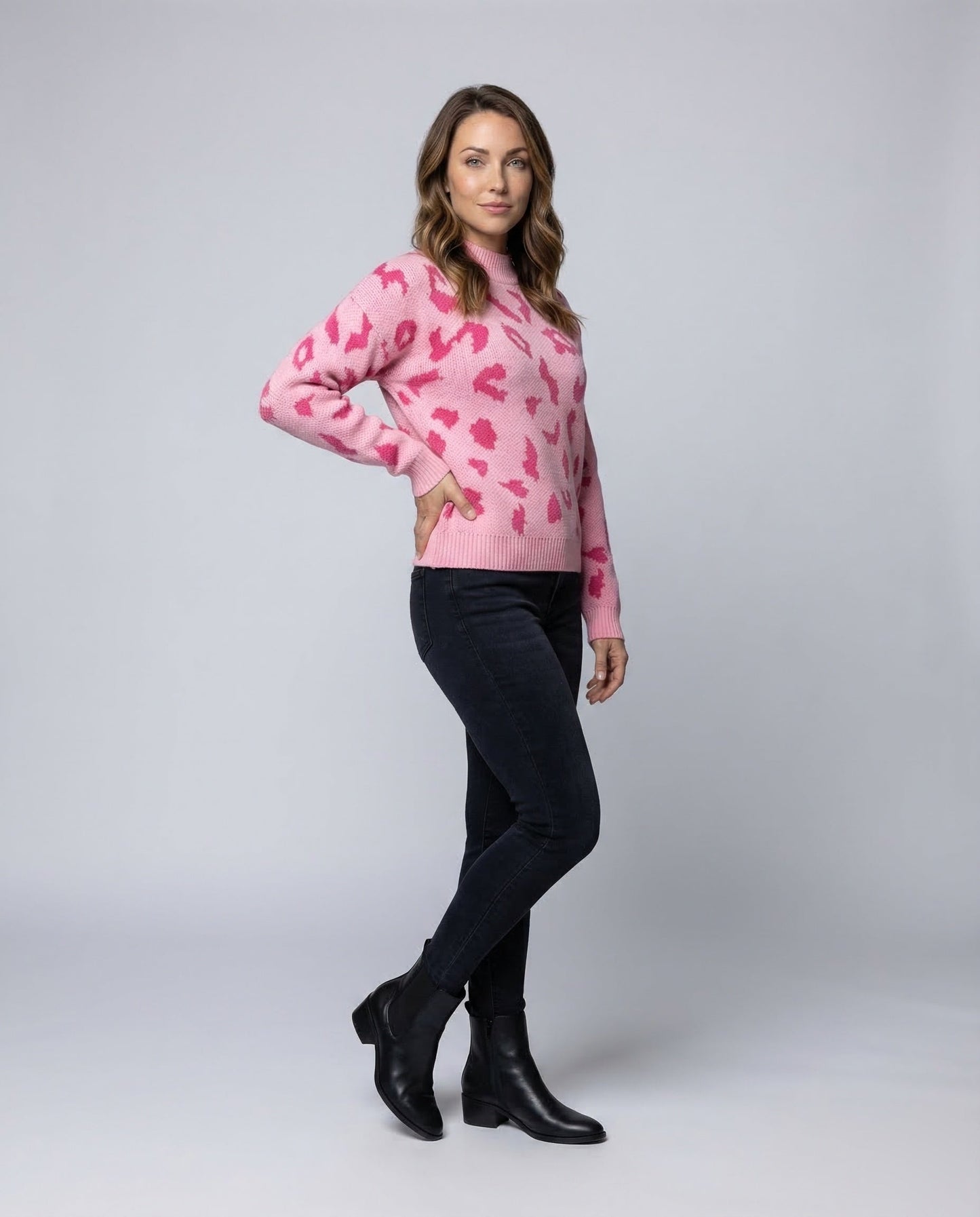 Maglione Donna in Maglia Stampa Animalier Regular Fit - Brentozzi