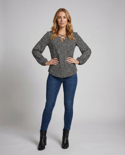 Blusa Donna con Lacci Scollo a V - Brentozzi