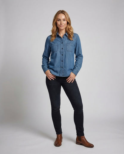 Camicia Donna in Denim Collo Classico - Brentozzi