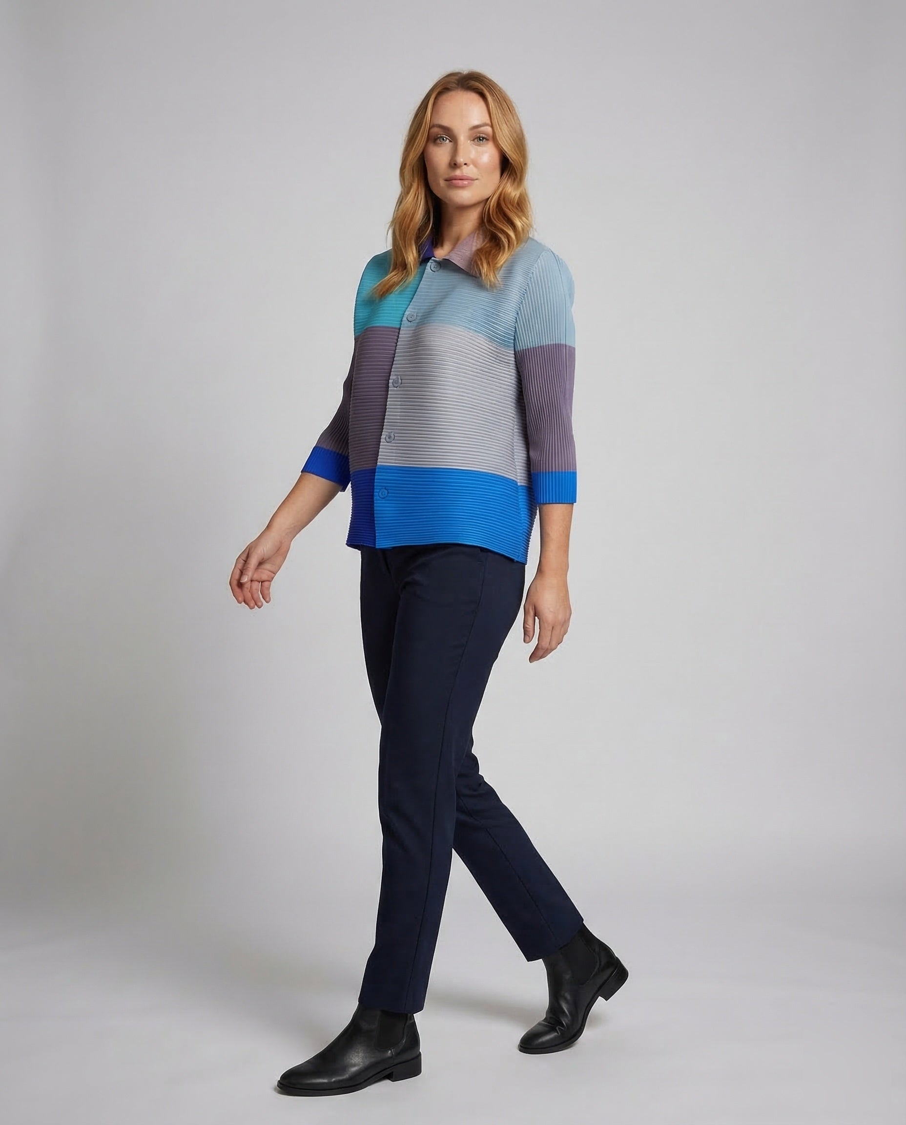 Giacca Camicia Donna Plissé Regular Fit - Brentozzi