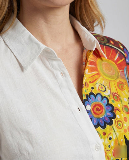 Camicia Lino Donna Stile Lagenlook Morbida