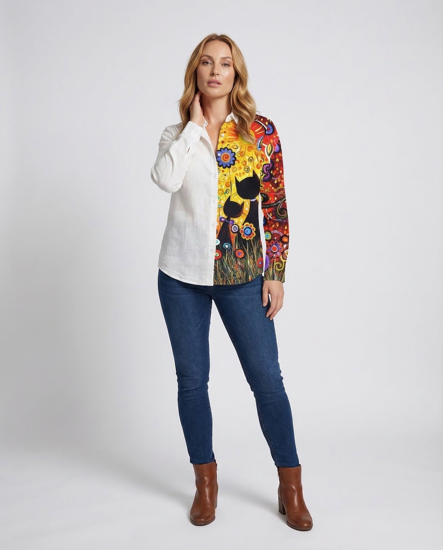 Camicia Lino Donna Stile Lagenlook Morbida