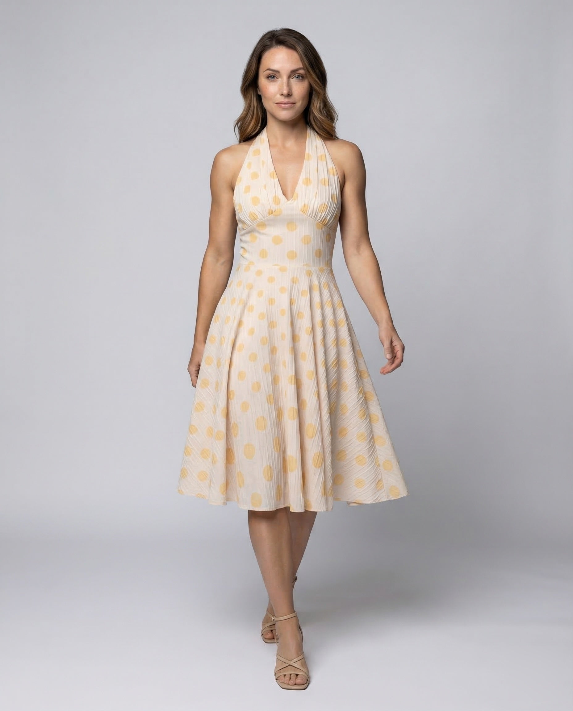 Abito Donna Scollo Halter Stile Retrò - Brentozzi