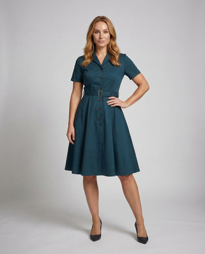 Abito Retro Donna Gonna Svasata con Cintura - Brentozzi