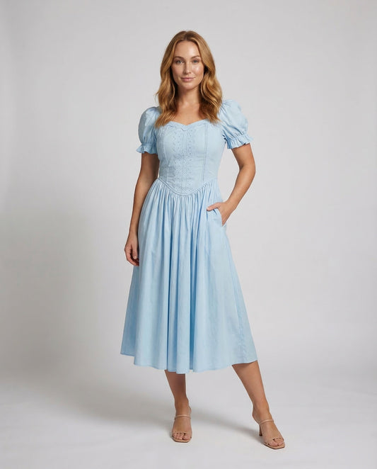 Abito Midi Donna Corsetto Stile Romantico - Brentozzi
