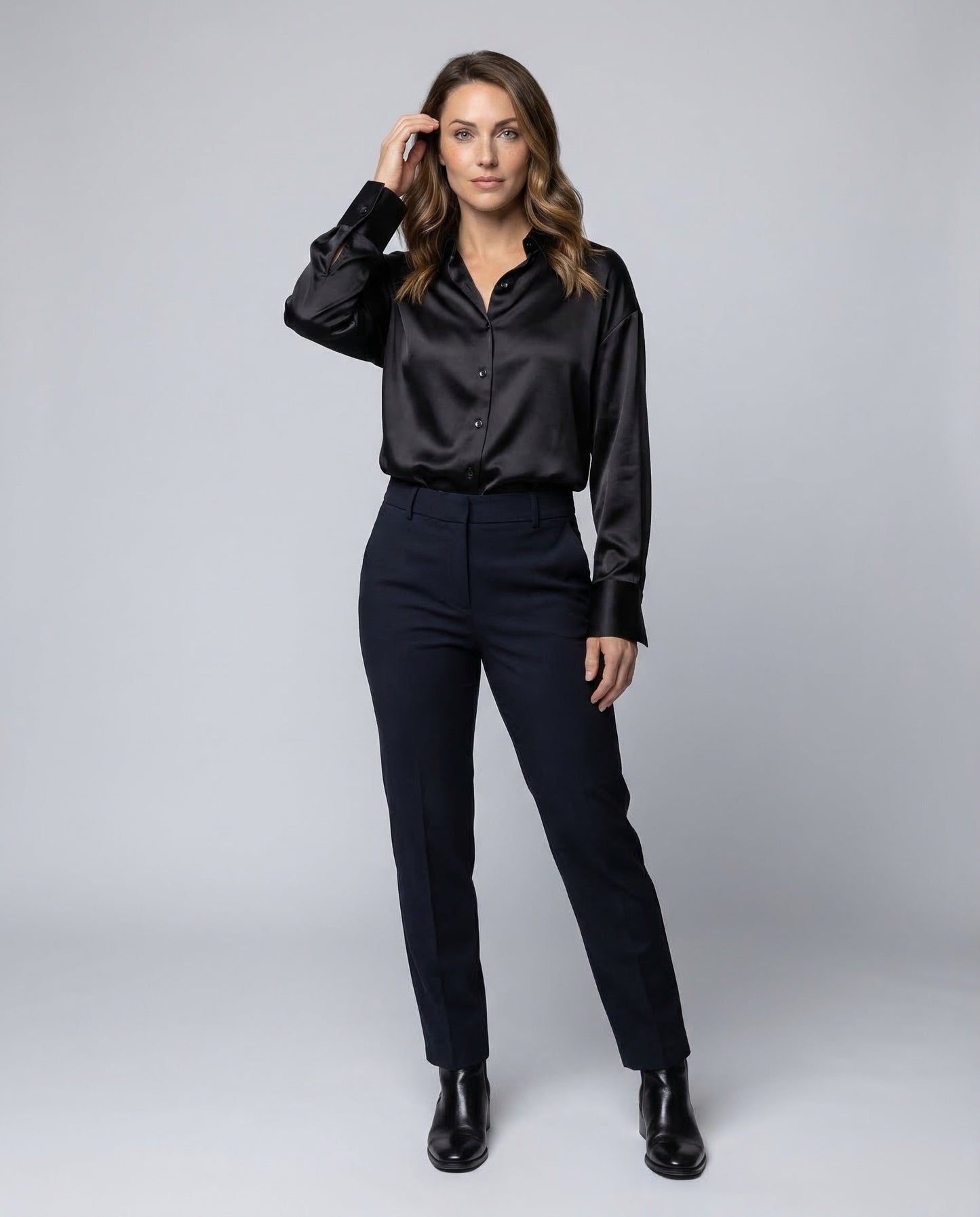 Blusa Donna in Satin Vestibilità Ampia - Brentozzi