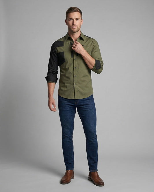 Camicia Uomo Slim Vestibilità Contrasto - Brentozzi