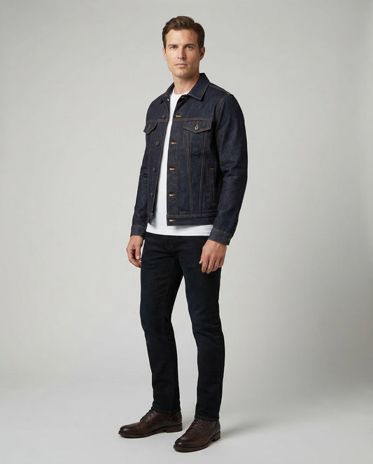 Giacca Jeans Uomo Trucker Classica Regular Fit - Brentozzi