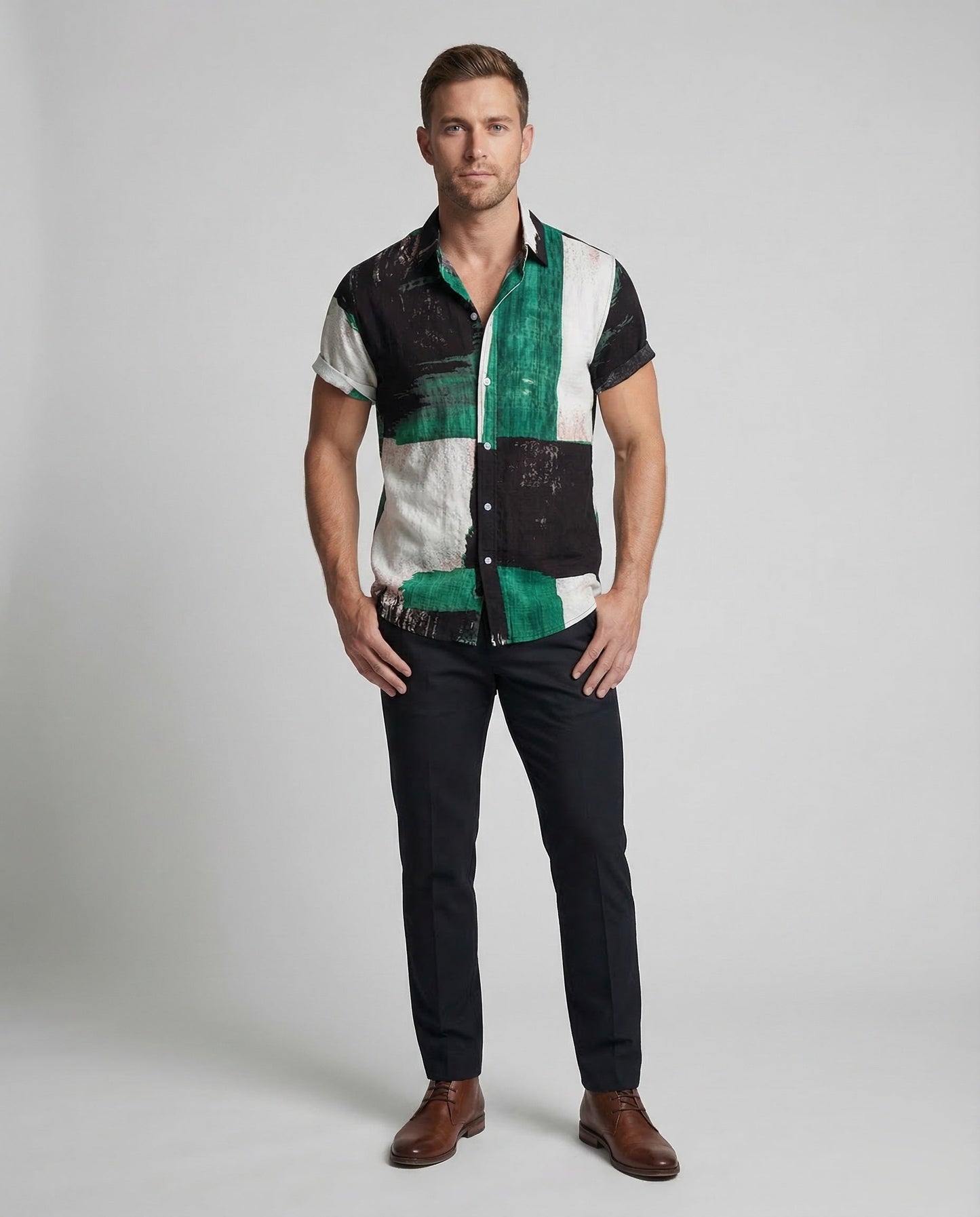 Camicia Uomo Estiva Fantasia Slim Fit - Brentozzi