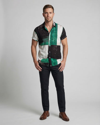 Camicia Uomo Estiva Fantasia Slim Fit - Brentozzi