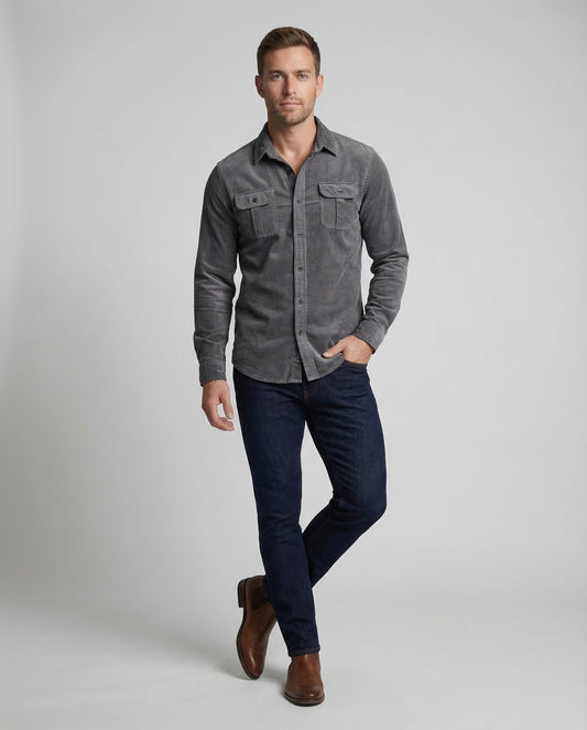Camicia Uomo in Velluto a Coste Stile Vintage - Brentozzi