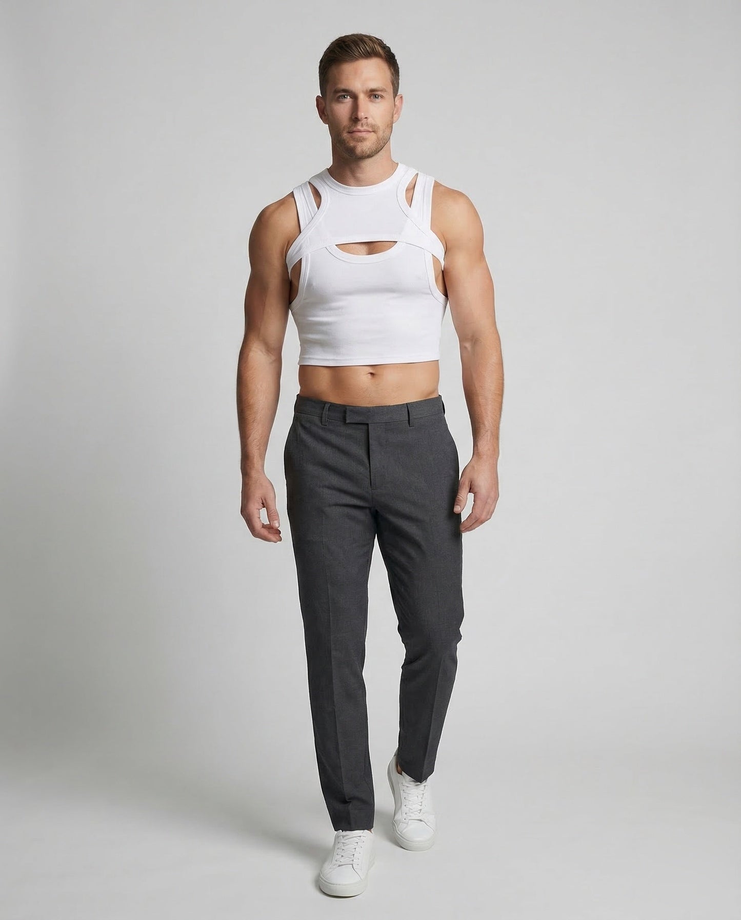Uomo Crop in Maglia a Costine - Brentozzi