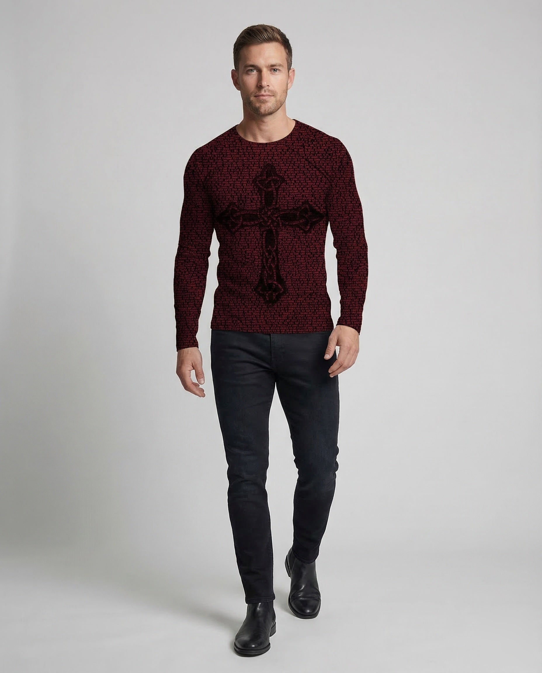 Maglia Uomo Manica Lunga Stampa Regular Fit - Brentozzi