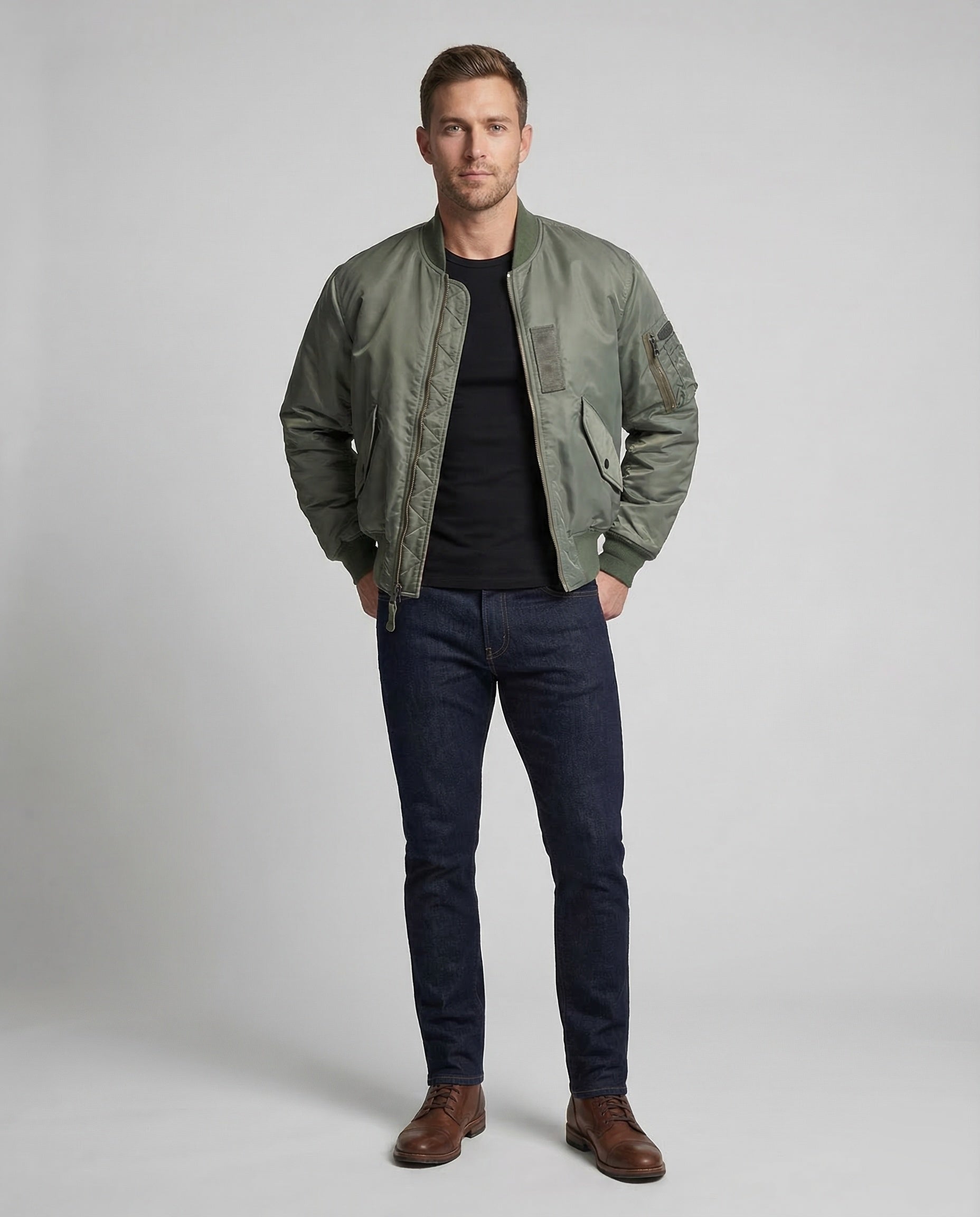 Giacca Bomber Uomo Stile Flieger Vestibilità Regolare - Brentozzi