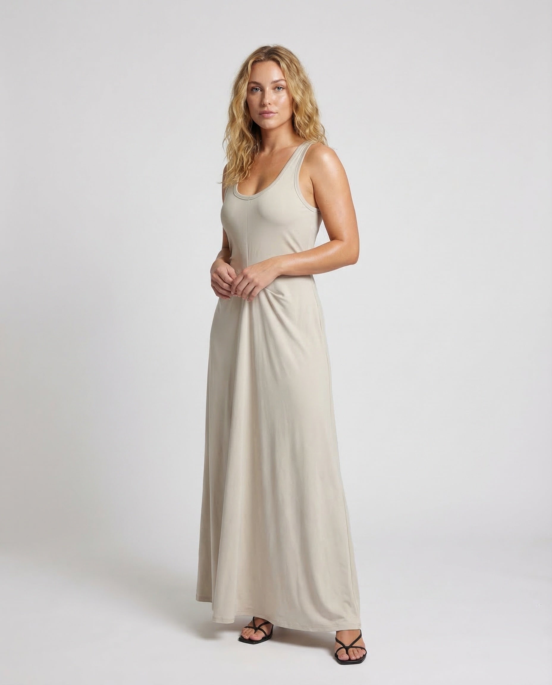 Abito Maxi Donna in Jersey Senza Maniche - Brentozzi