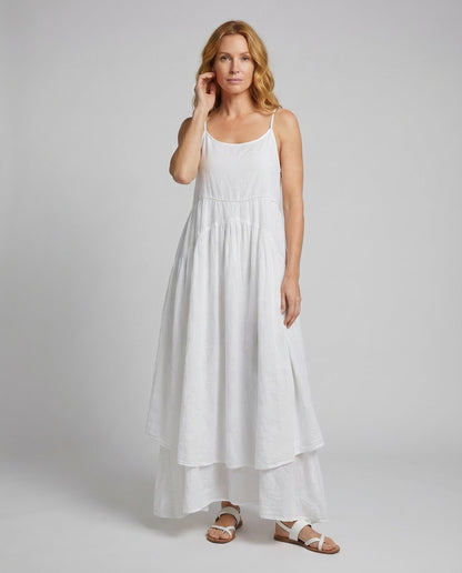Abito Maxidress Donna in Lino a Balze - Brentozzi