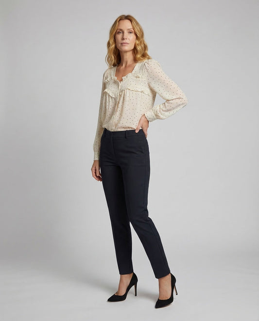 Blusa Donna in Chiffon Colletto con Ruches - Brentozzi