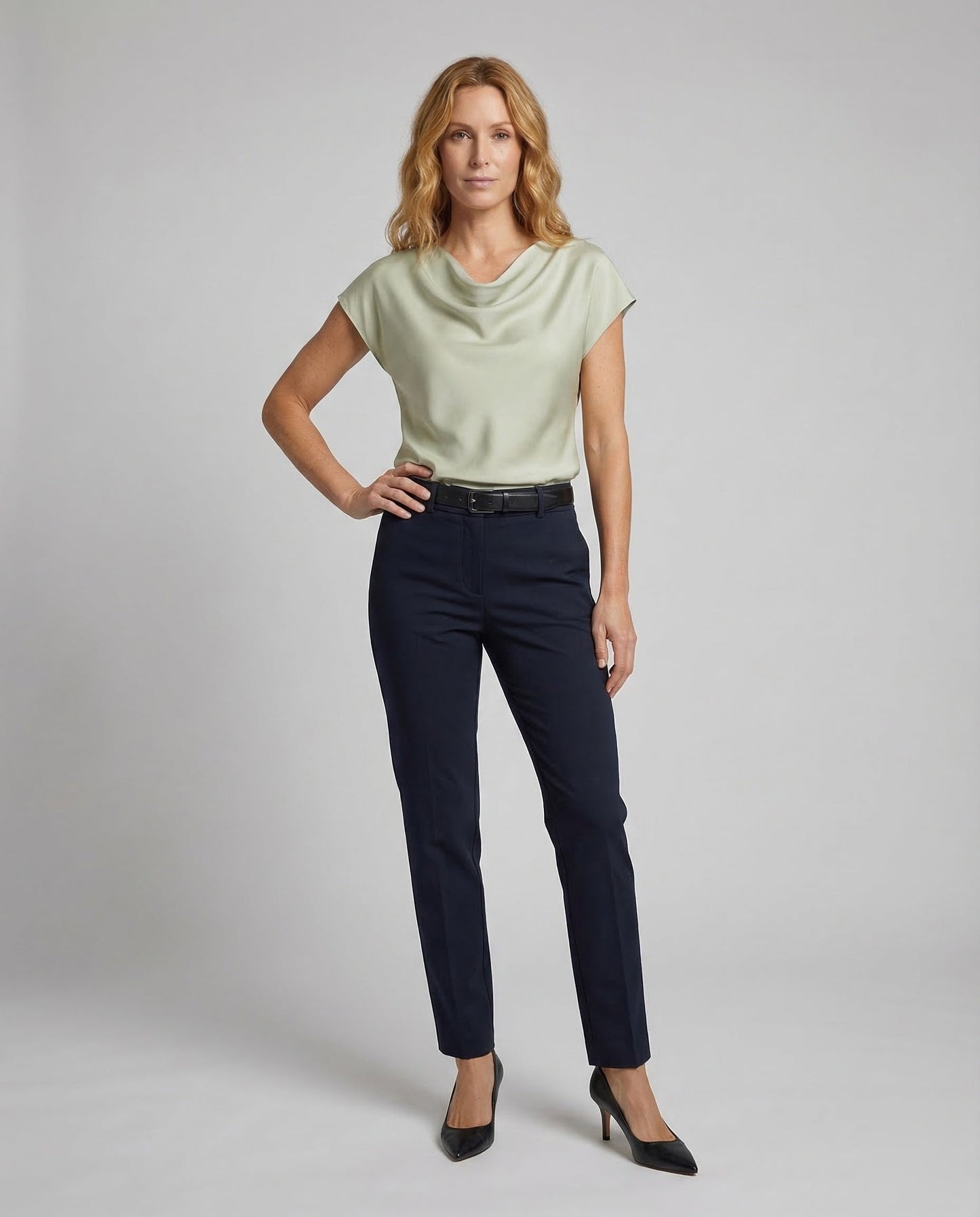 Camicia Donna in Satin Collo a Cascata - Brentozzi