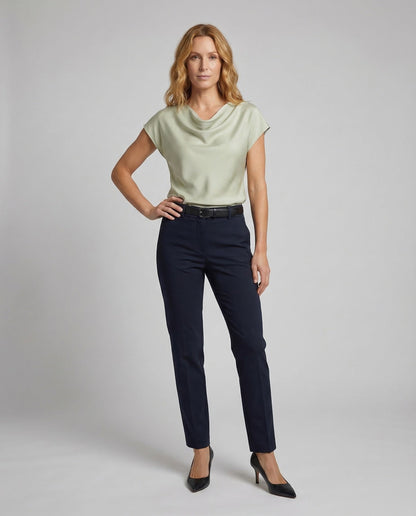 Camicia Donna in Satin Collo a Cascata - Brentozzi