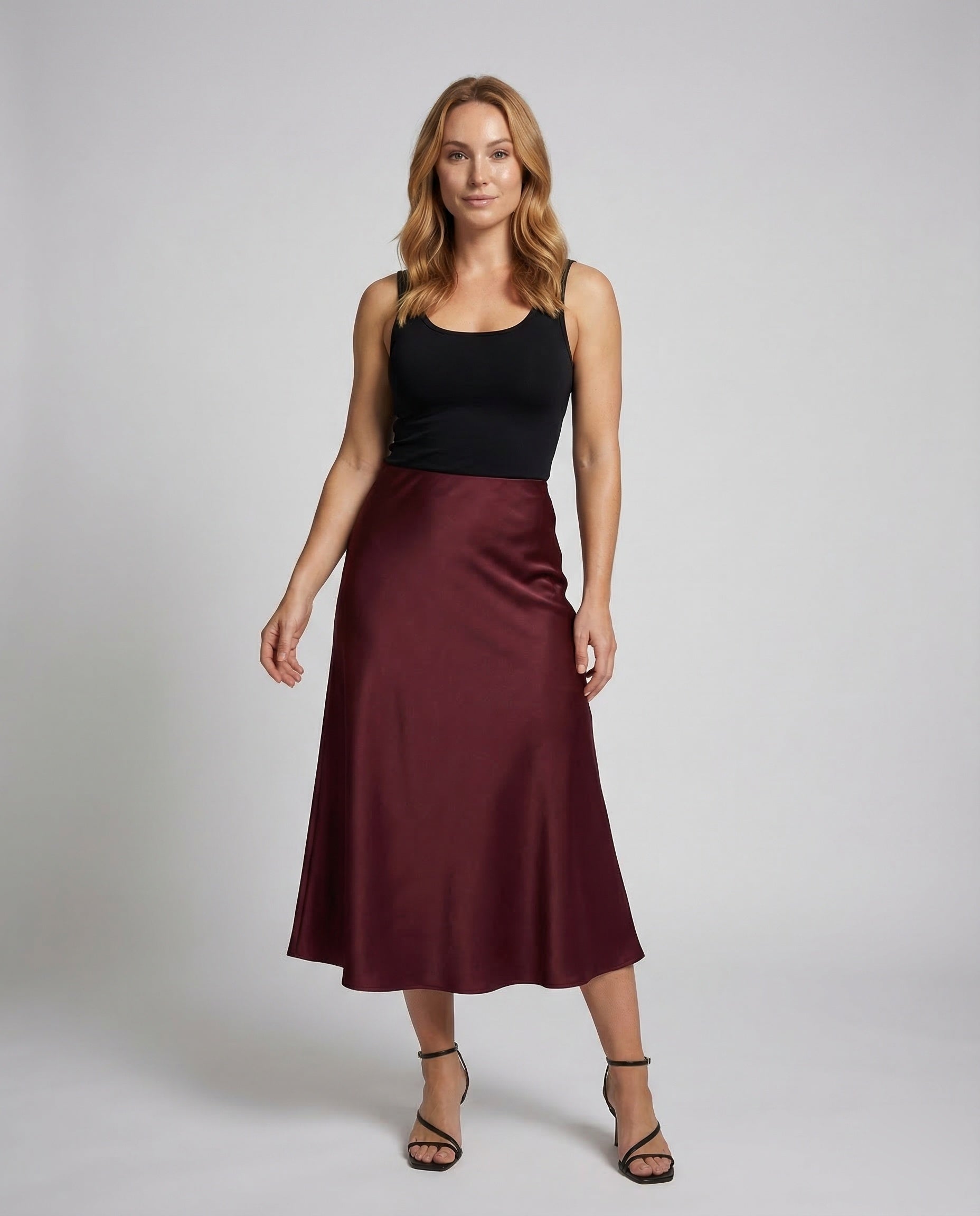 Gonna Lunga Donna in Satin Vestibilità Minimal - Brentozzi