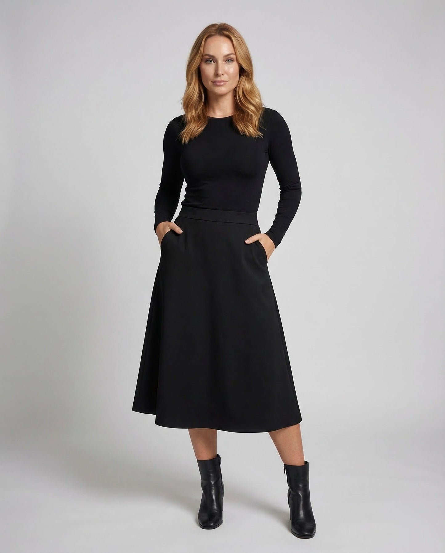 Gonna Midi Donna Linea A Vita Alta - Brentozzi