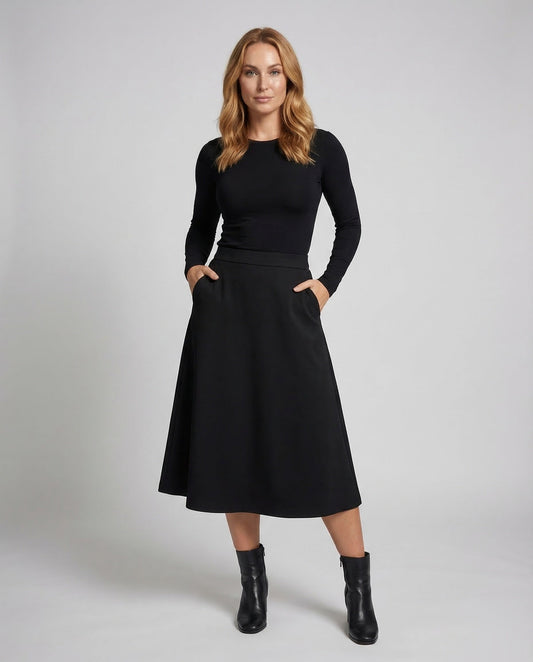 Gonna Midi Donna Linea A Vita Alta - Brentozzi