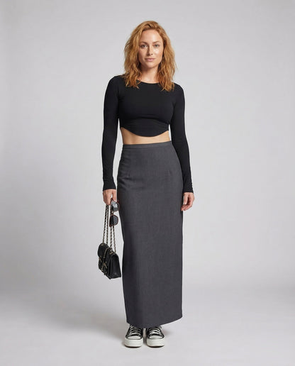 Gonna Maxi Donna in Twill con Spacco - Brentozzi