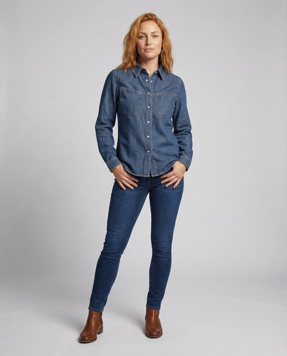 Camicia Jeans Donna Stile Western Regular Fit - Brentozzi