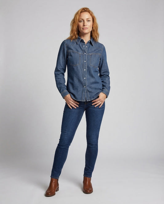 Camicia Jeans Donna Stile Western Regular Fit - Brentozzi