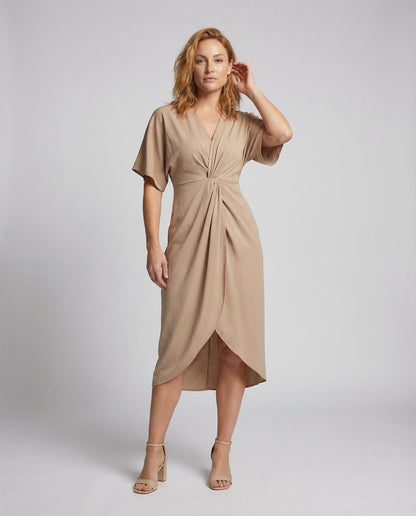 Abito Midi Donna a Portafoglio Stile Kimono - Brentozzi