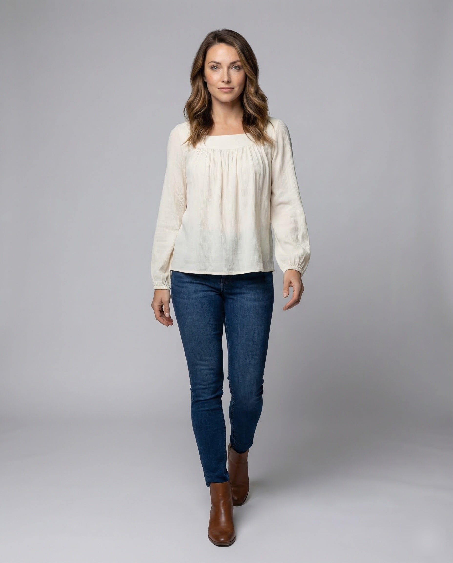Blusa Donna in Viscosa Manica a Palloncino - Brentozzi