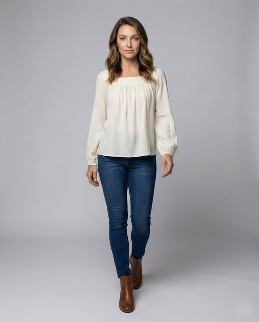 Blusa Donna in Viscosa Manica a Palloncino - Brentozzi