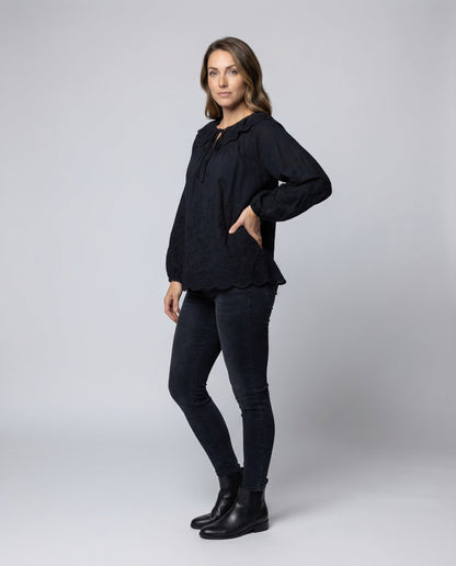 Blusa Donna in Pizzo Sangallo con Volant - Brentozzi