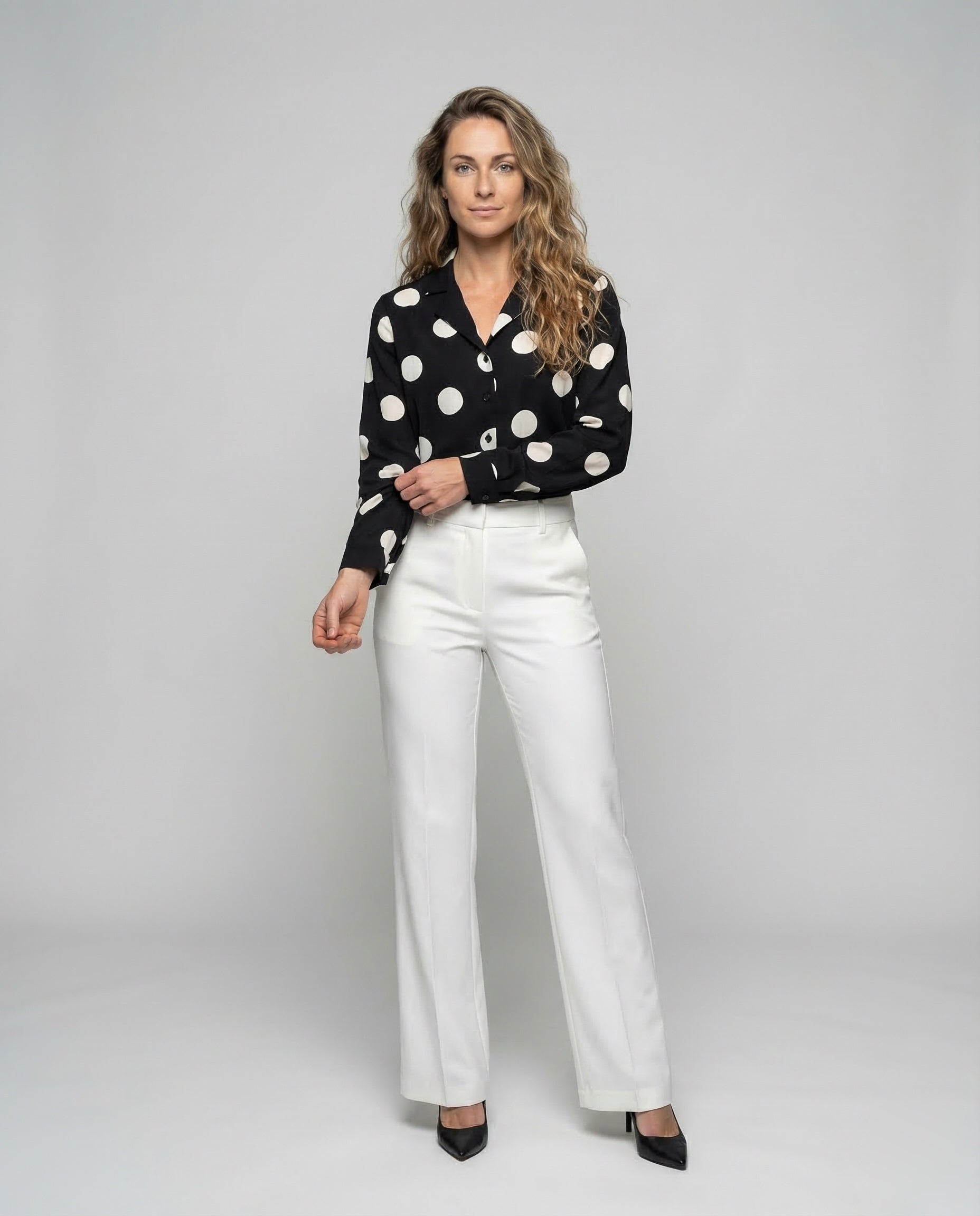 Camicia Donna a Pois con Bottoni - Brentozzi