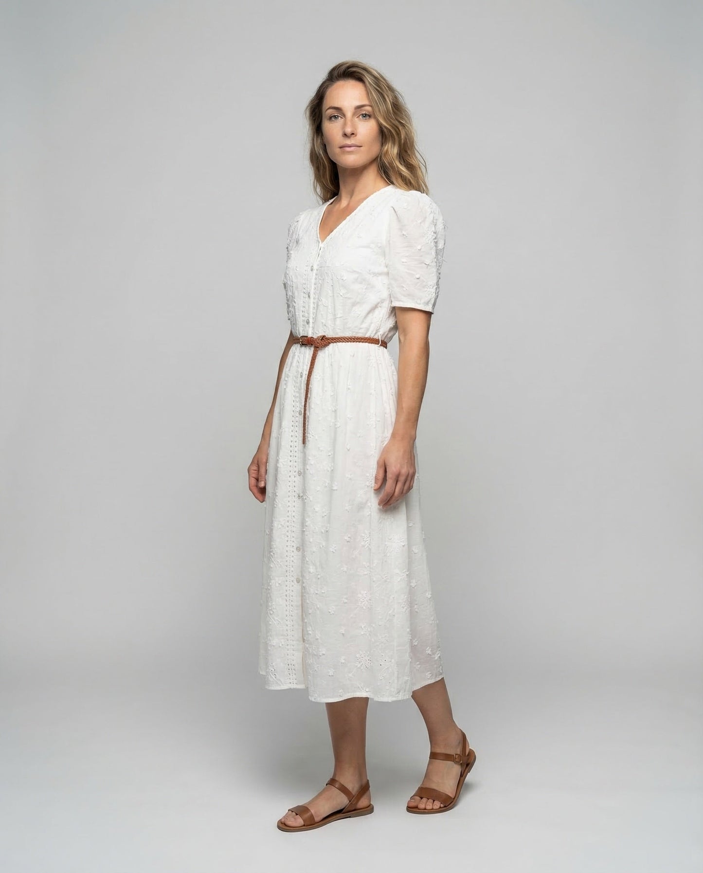 Abito Midi Donna in Pizzo Sangallo Vestibilità Regolare - Brentozzi
